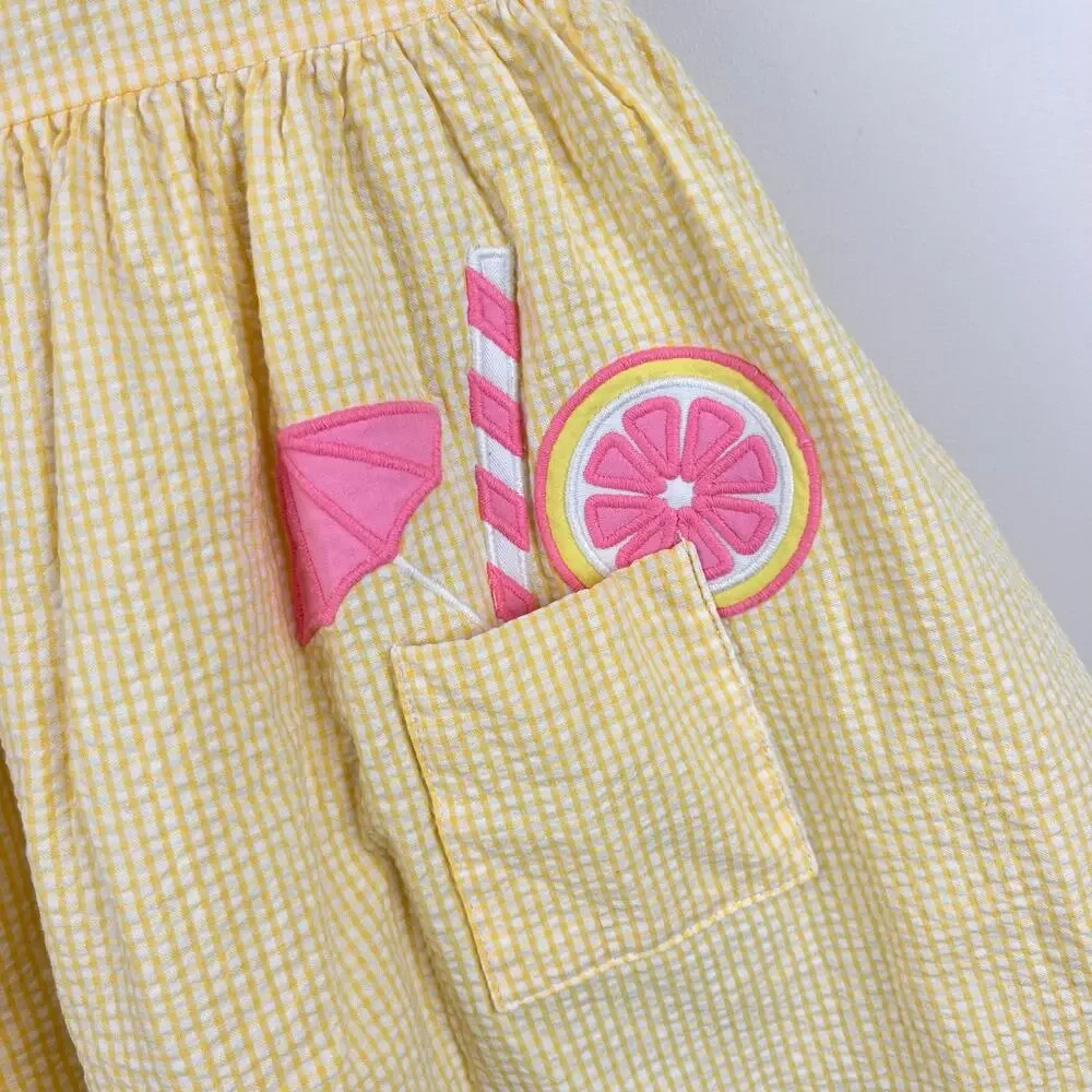Florence Eiseman Lemonade Stand Yellow Seersucker Dress 2T